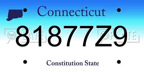 81877Z9 Connecticut License Plate
