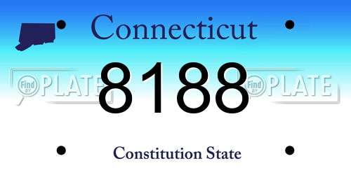 8188 Connecticut License Plate
