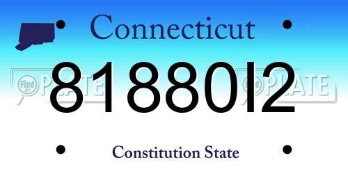 81880I2 Connecticut License Plate