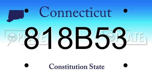 818B53 Connecticut License Plate