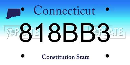 818BB3 Connecticut License Plate