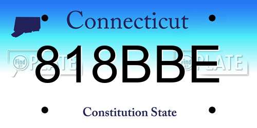 818BBE Connecticut License Plate