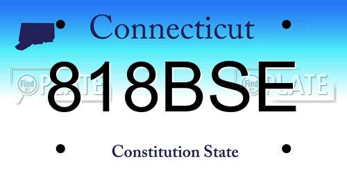 818BSE Connecticut License Plate