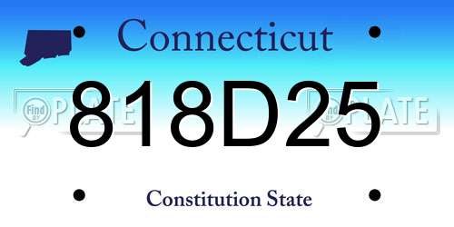 818D25 Connecticut License Plate