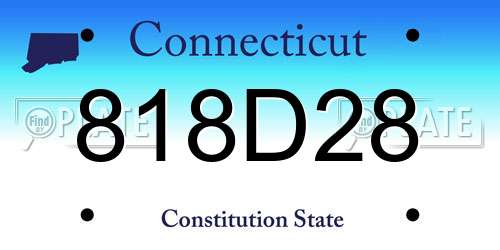 818D28 Connecticut License Plate