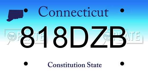 818DZB Connecticut License Plate