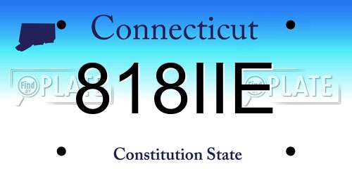 818IIE Connecticut License Plate