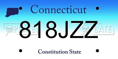 818JZZ Connecticut License Plate
