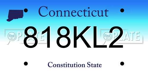 818KL2 Connecticut License Plate