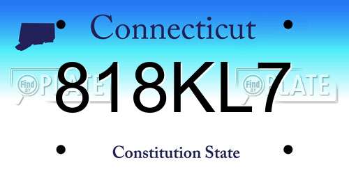 818KL7 Connecticut License Plate
