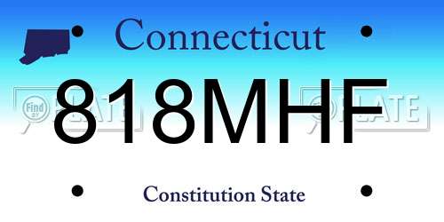 818MHF Connecticut License Plate