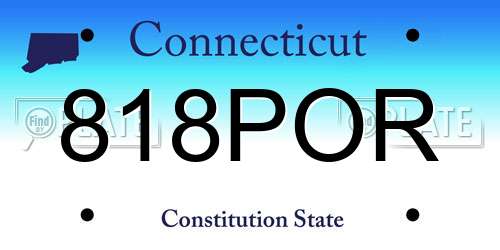 818POR Connecticut License Plate