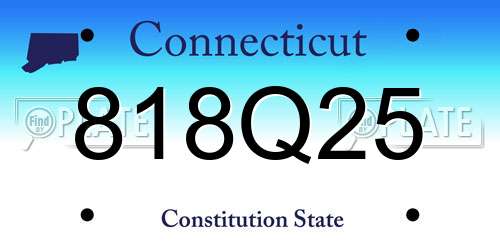 818Q25 Connecticut License Plate
