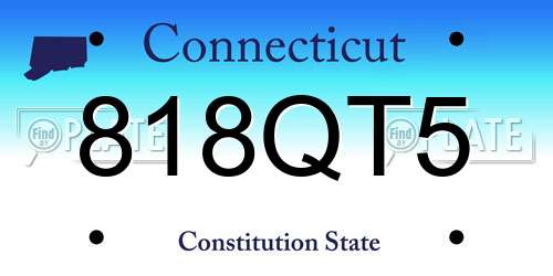 818QT5 Connecticut License Plate