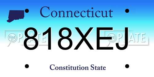818XEJ Connecticut License Plate