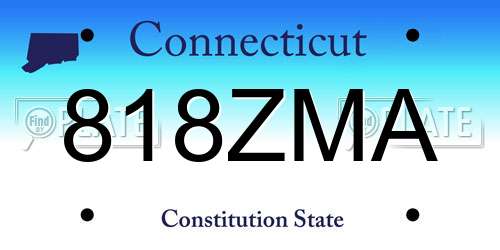 818ZMA Connecticut License Plate