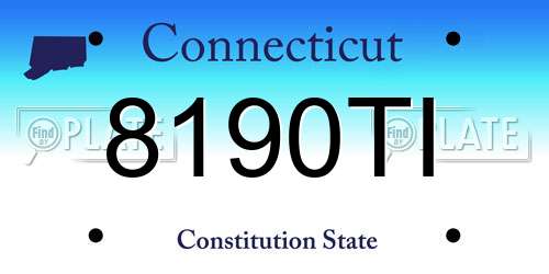 8190TI Connecticut License Plate