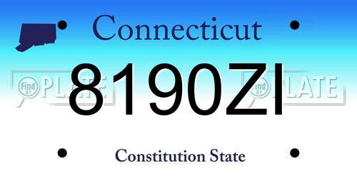 8190ZI Connecticut License Plate