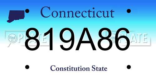819A86 Connecticut License Plate