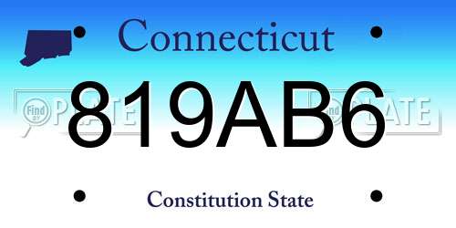 819AB6 Connecticut License Plate