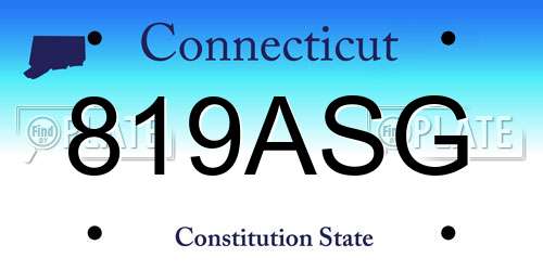 819ASG Connecticut License Plate