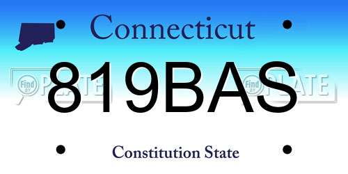 819BAS Connecticut License Plate