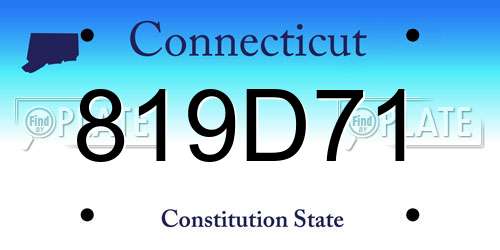 819D71 Connecticut License Plate