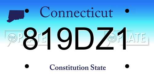 819DZ1 Connecticut License Plate