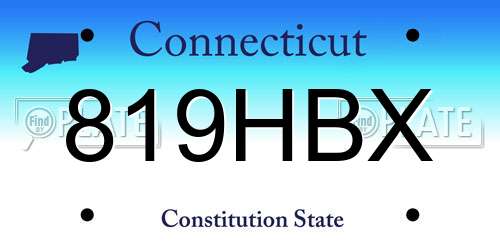 819HBX Connecticut License Plate