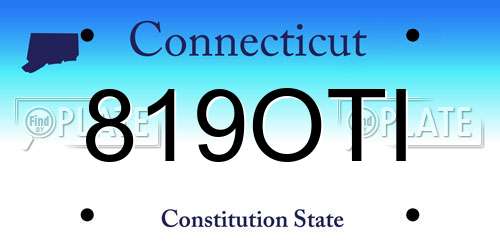 819OTI Connecticut License Plate
