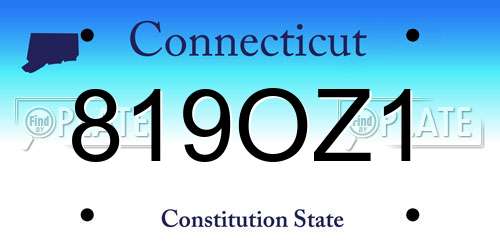 819OZ1 Connecticut License Plate
