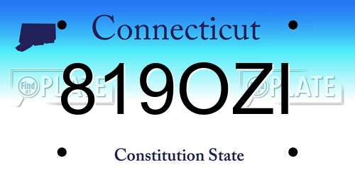 819OZI Connecticut License Plate