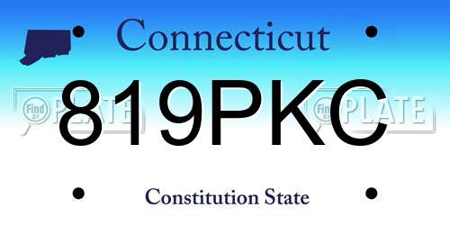 819PKC Connecticut License Plate