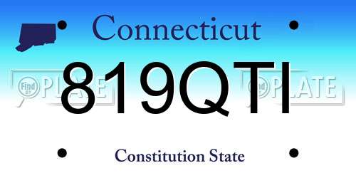 819QTI Connecticut License Plate