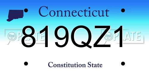 819QZ1 Connecticut License Plate
