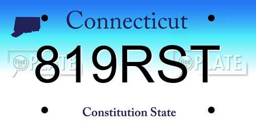 819RST Connecticut License Plate