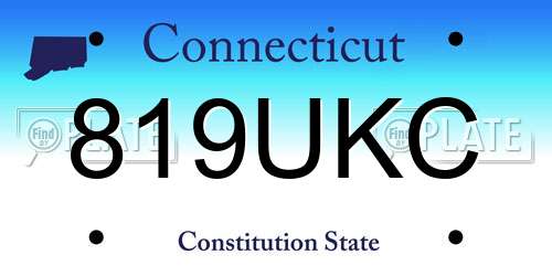 819UKC Connecticut License Plate