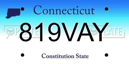 819VAY Connecticut License Plate