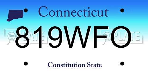 819WFO Connecticut License Plate