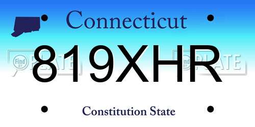 819XHR Connecticut License Plate