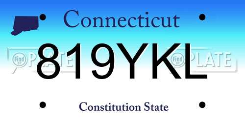 819YKL Connecticut License Plate