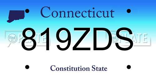 819ZDS Connecticut License Plate