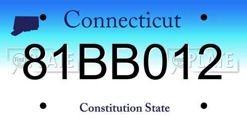 81BB012 Connecticut License Plate