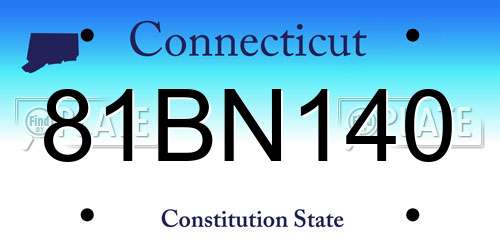 81BN140 Connecticut License Plate