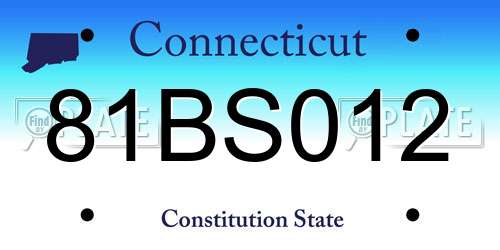 81BS012 Connecticut License Plate