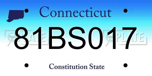 81BS017 Connecticut License Plate