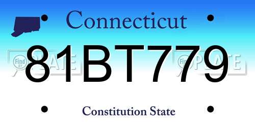 81BT779 Connecticut License Plate