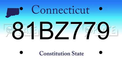 81BZ779 Connecticut License Plate