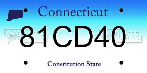 81CD40 Connecticut License Plate
