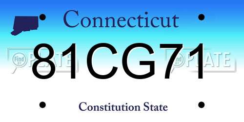 81CG71 Connecticut License Plate